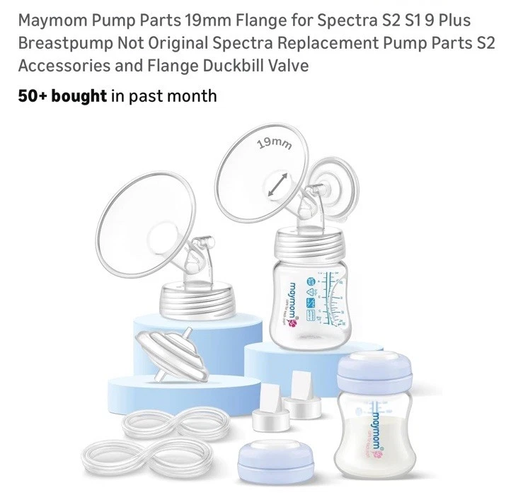 19 mm Flange Maymom Pump Parts Compatible with 10 Piece Set, Color Scale