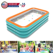 Large Family Inflatable Swimming Pool for Kids Adults Thickened 102" x 63" x 22"
