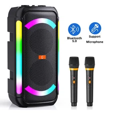 JYX Bluetooth Speaker With 2 Microphone Karaoke Machine For iphone/Samsung Phone