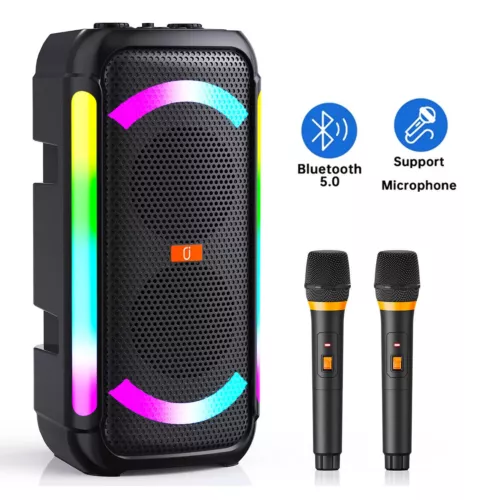 karaoke Bluetooth Speaker With 2 UHF Microphone Singing Karaoke Machine For Home