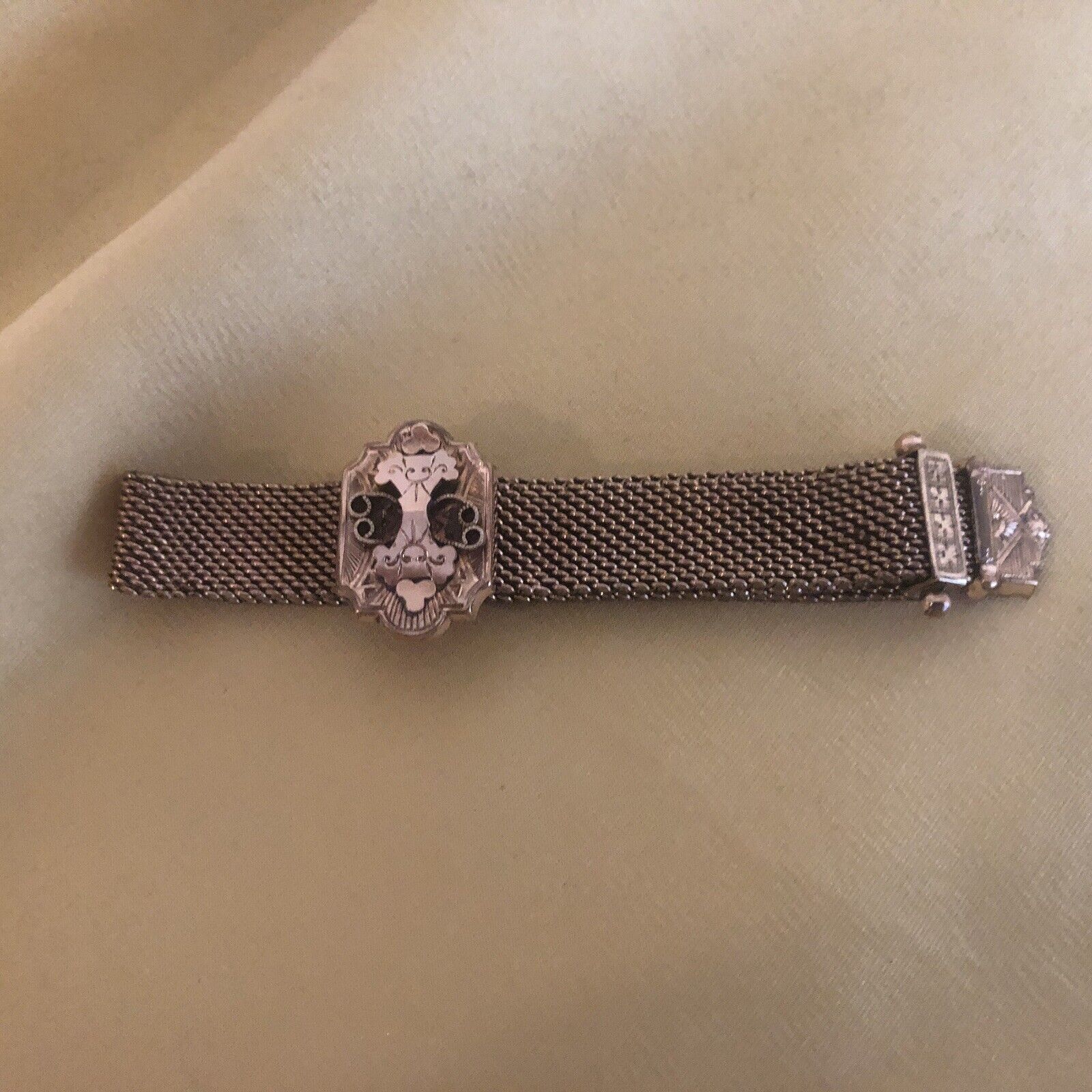 Antique W.E.W & Co Victorian Bracelet Mesh Slide … - image 3