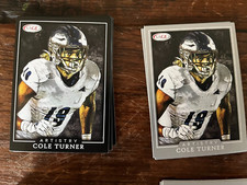 COLE TURNER Lot x4 cards from 2022 Sage Artistry Football RC +SILVER #40