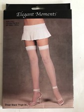 Women  s Black Thigh High Stockings Sheer ELEGANT MOMENTS Nylon Lingerie  1725