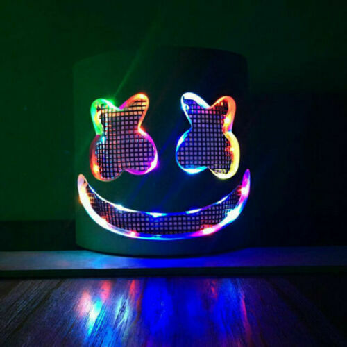 DJ MarshMello LED Mask Helmet for Rave Party Cosplay Costume Prop Music Festival