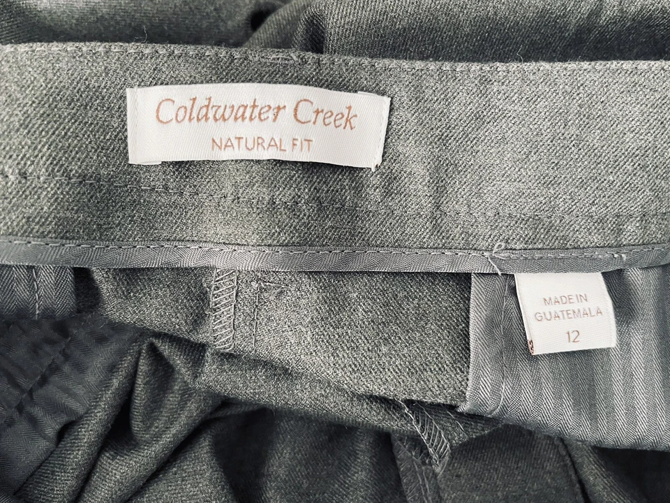 NWT $80 Coldwater Creek Natural Fit Gray Whisper Flannel Trouser Pants Size 12 - Image 4 of 4