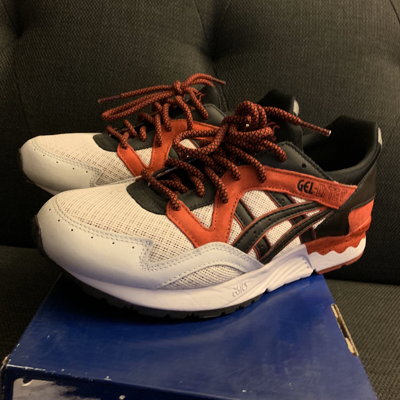 Asics Tiger Men Gel Lyte V Red Black H6s4l 2590 Mi Tiles Com