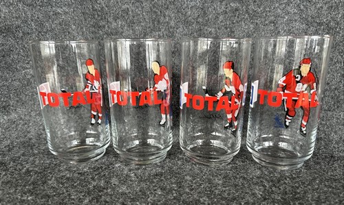Vintage 1988 PEPSI TOTAL Gas DETROIT RED WINGS 4 Collector Glasses Complete Set - Foto 7 di 24