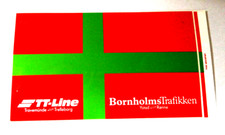 Werbe-Aufkleber TT Line Bornholms Trafikken Ystad Fähre Bornholm Flagge 80er