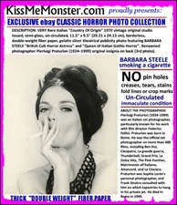 Rare 1970 Double Weight 9x12 Barbara Steele Smokes Cigarette Gothic Horror Queen