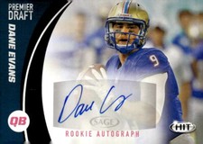 2017 SAGE HIT Premier Draft Autographs #A13 Dane Evans Auto - NM-MT