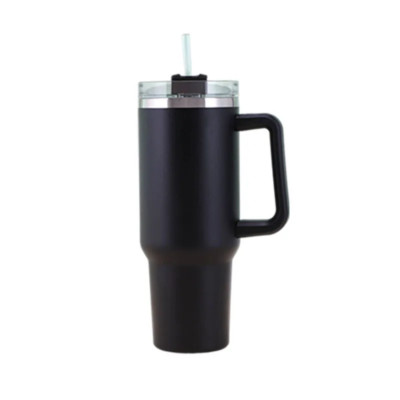 Isolierbecher 1,2 Liter mit Deckel und mehrfarbigem Strohhalm