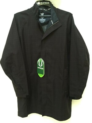 New Sunice Typhoon Waterproof Trench Coat Jacket Black Plaid Men's Medium