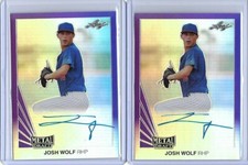 2019 Leaf Metal JOSH WOLF Throwback Purple Prismatic Auto RC /25 Cleveland