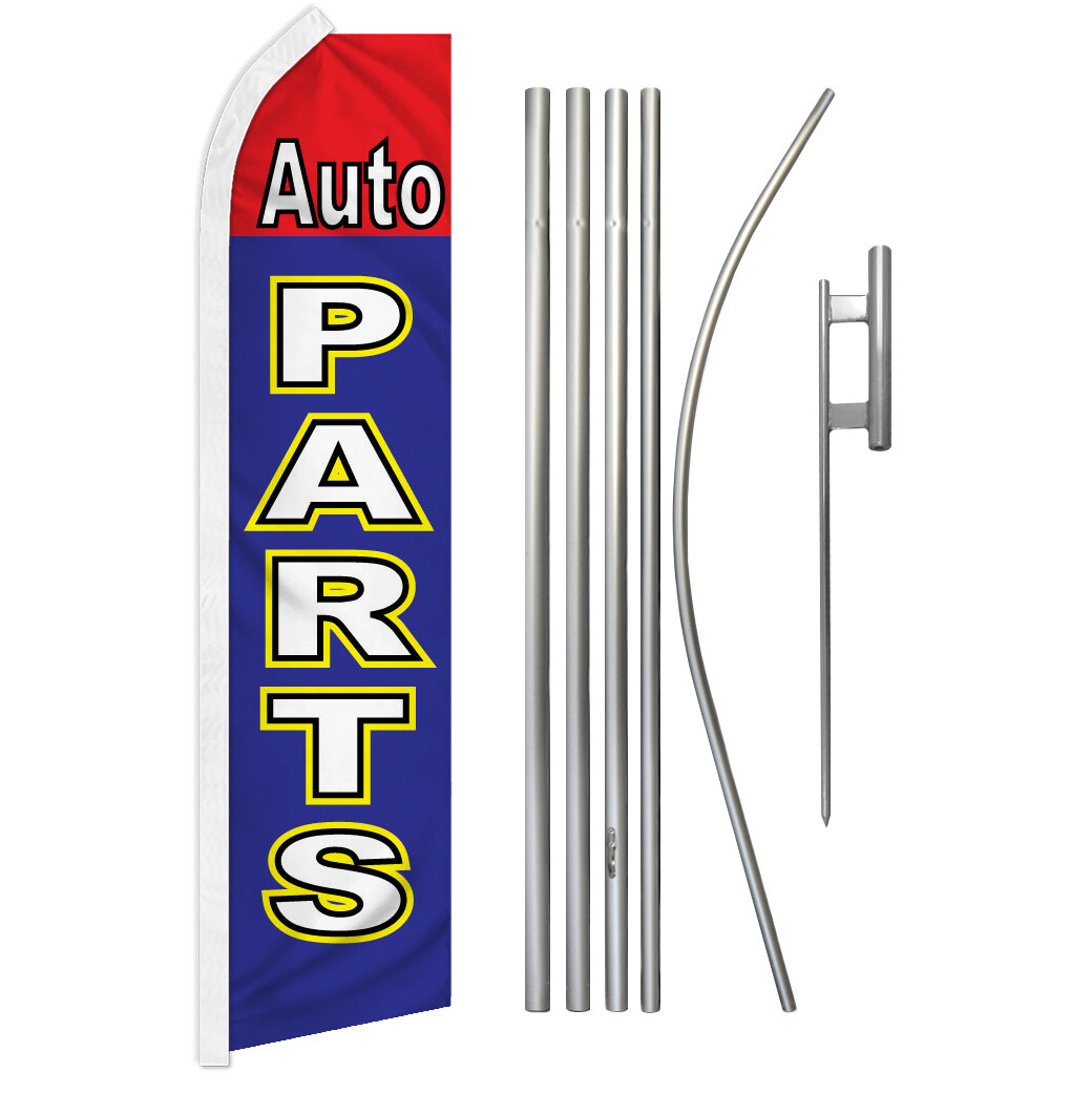 Advertising Swooper Feather Flutter Flag & Pole Kit Car Part