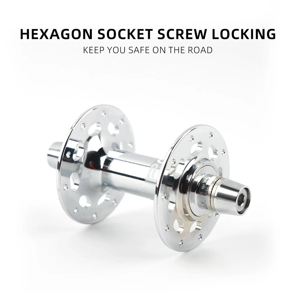 Cubo de bicicleta de engrenagem fixa 20H 24H 32H cubos dianteiro e traseiro velocidade única pista ciclismo - Imagem 2 de 4