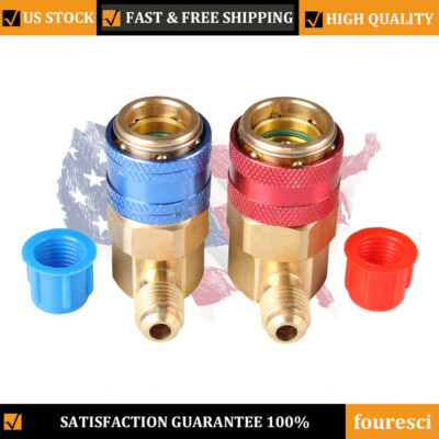 AC R134a Quick Coupler Adapter Fittings Quick Connector, 1/4'' SAE Male High/Low