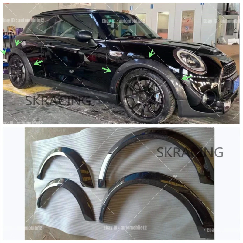 For 2014 2022 Mini Cooper F55 F56 Carbon Fiber Fender Flare Wheel Arch Cover Kit