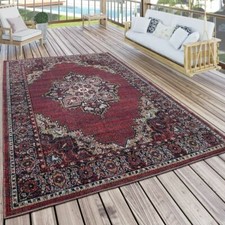 Outdoor Oriental Rug Large Red Black Colours Decking Patio Garden Area Hall Mats