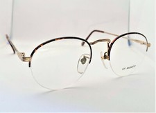 New True Vintage St. Moritz Fire Tortoise Semi Rimless Round Eyeglass Frames NOS