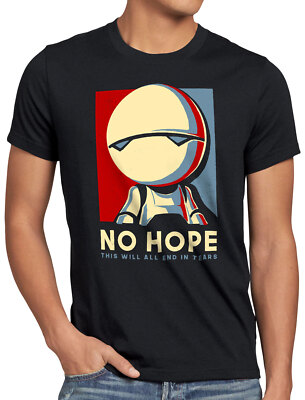 Marvin Herren T-Shirt galaxie milchstraße anhalter roboter hitchhikers guide to
