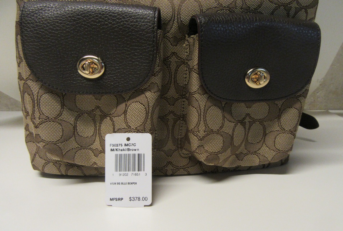 COACH F30275 LIGHT KHAKI CHALK OUTLINE SIGNATURE BILLIE BACKPACK‎ Coach Outline Signature Billie Backpack | Mercari main image 4