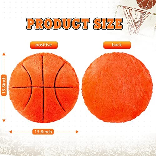 2 piezas almohada deportiva esponjosa almohada suave de lanzamiento lindo deporte en forma de baloncesto - Imagen 3 de 6