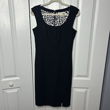 WHBM Women’s Dress 6 Black Career Sheath Pleated Bust White House Black Market