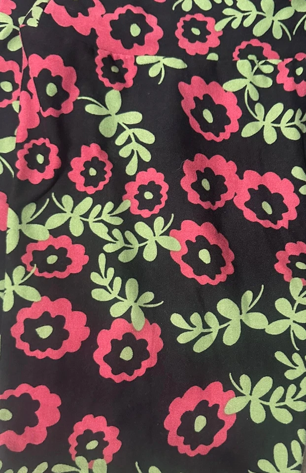 НОВЫЙ БЕЗ ЯРЛЫКОВ ЖЕНЩИН ОДИН РАЗМЕР LULAROE ЛЕГГИНСЫ ЧЕРНЫЙ РОЗОВЫЙ ЗЕЛЕНЫЙ ЦВЕТОК ПЕЧАТИ СОВЕРШЕННО НОВЫЙ - Изображение 3 из 4