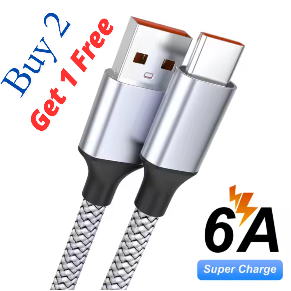 120W Fast Charging USB to Type-C Cable 6ft High Speed Data Sync Cord