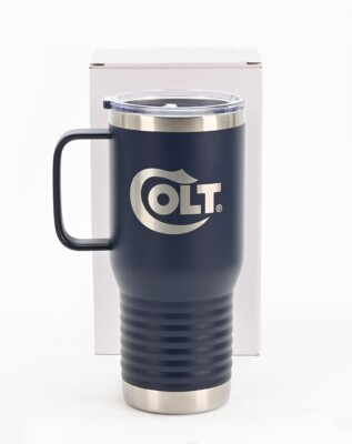 Colt Firearms Serpentine Logo 20oz Navy Blue Travel Mug. Python. Brand New