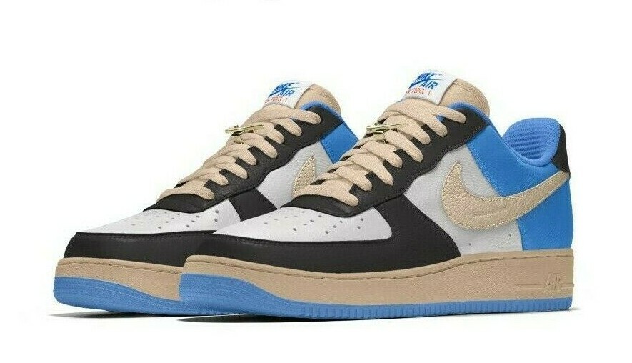 NEW Nike Air Force 1 Low Unlocked By You Custom Blue, White, Black | eBay