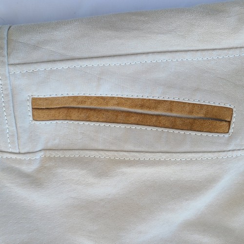 Vintage EMC Wildleder Motorrad Reißverschluss Jacke Größe Large Farbe hellbraun gepolsterte Ellbogen (C - Bild 8 von 24