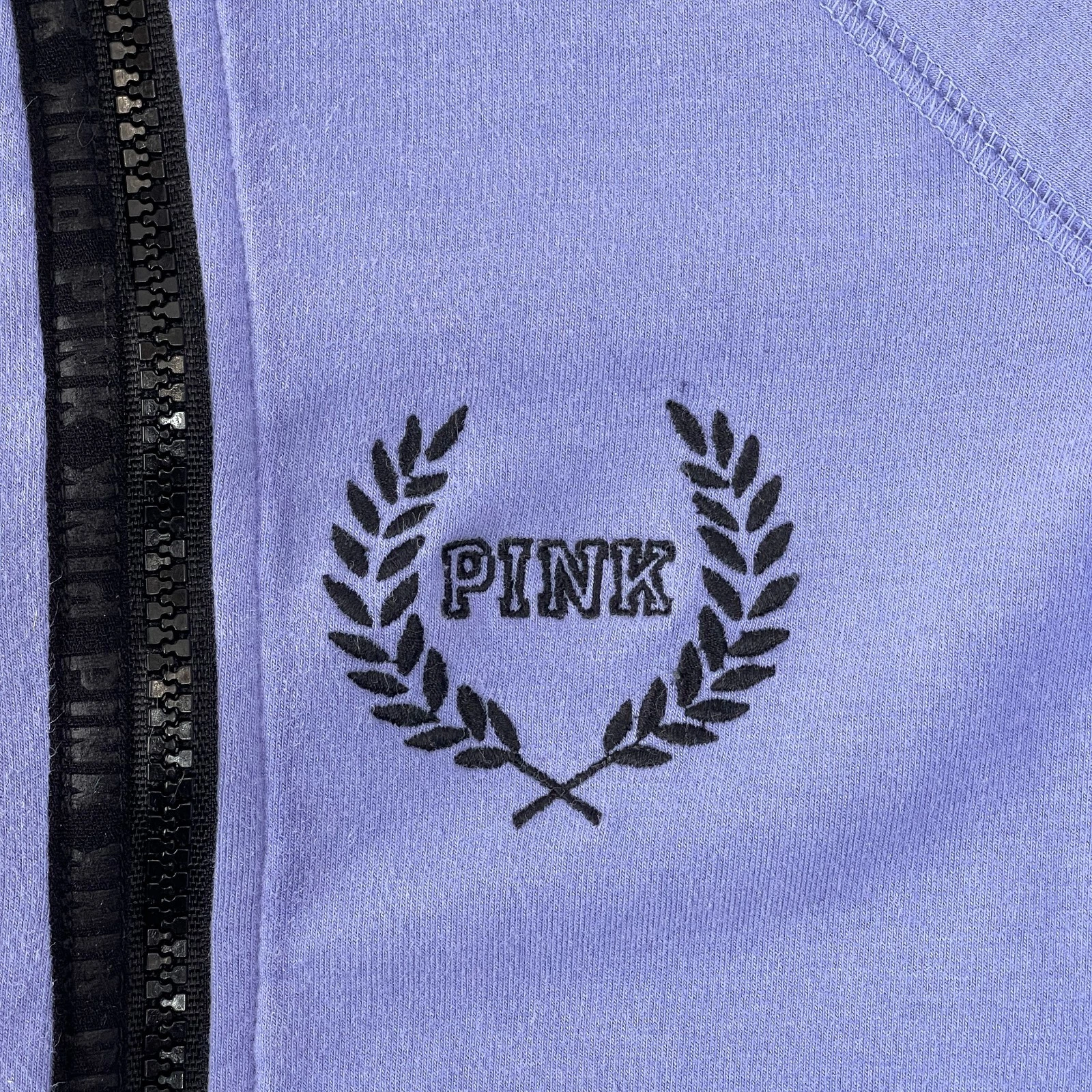 UNDERCOVER Felpa con cappuccio Victoria's Secret ROSA elasticizzata taglia small pervinca offset zip nastrata