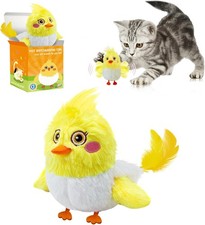 Cat Toys for Indoor Cats, Chirping Bird Toy, Lifelike 4.7 Inches, Yellow