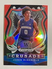 2020 Panini Prizm Draft Picks Collegiate #91 Jaden McDaniels Red White and Blue