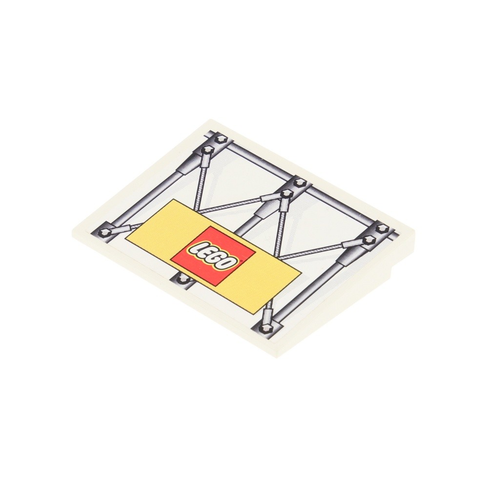 1x Lego Roof Brick 10° 6x8x1 White Scaffold Lego Logo Sign Ramp 3402 4515pb009