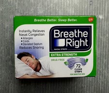 BREATHE RIGHT Extra Strength 72 clear Nasal Strips for sensitive skin