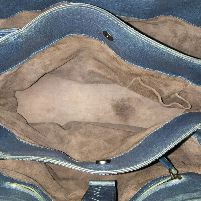 BOTTEGA VENETA Intrecciato Rome Bag Blue Leather Limited 300pcs Used thumbnail 8