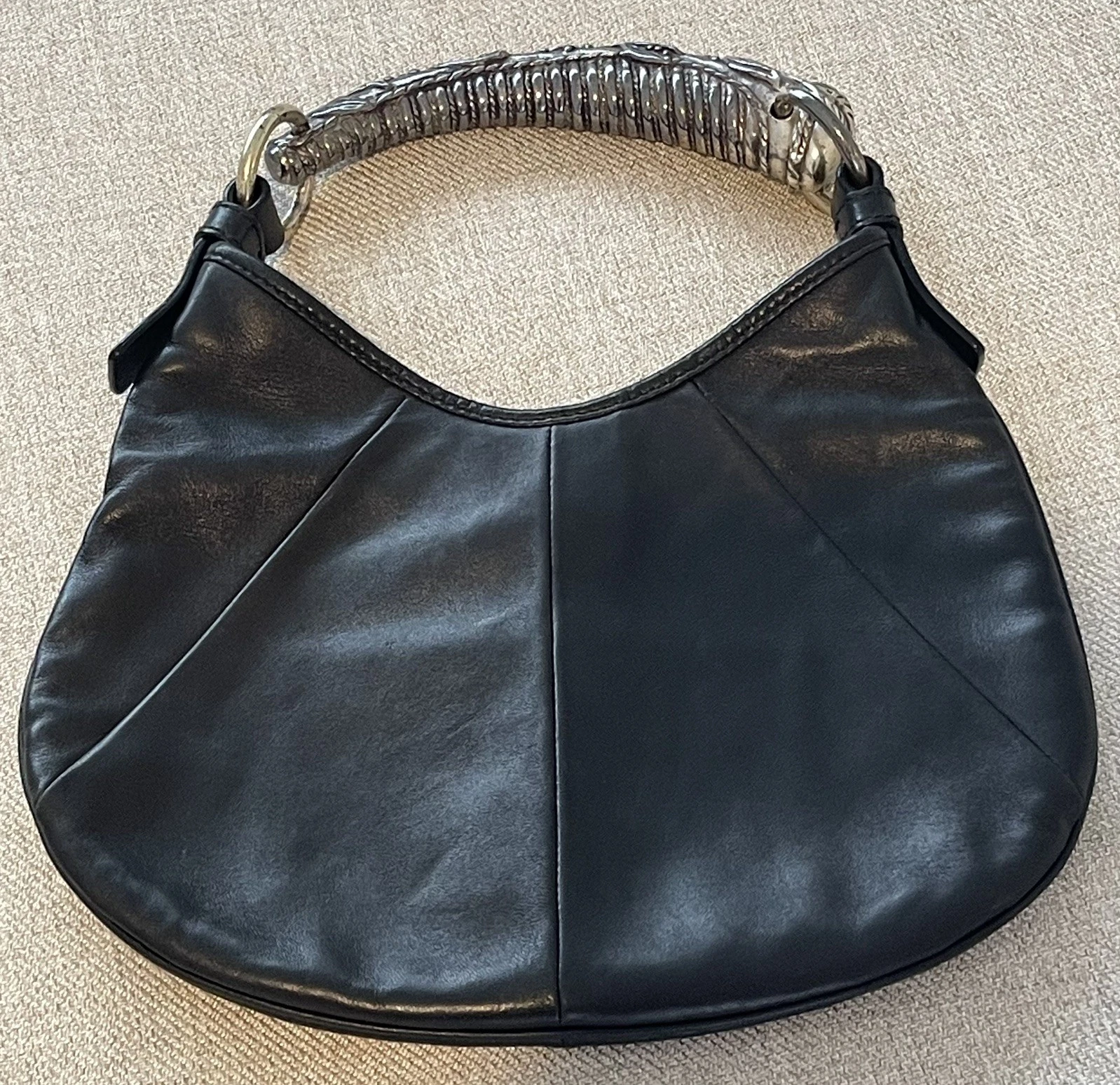 Saint Laurent — Yves Saint Laurent Black Small Mombasa Bag Vintage
