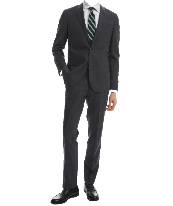 Brooks Brothers Men's 1818 Suit 38R Grey Pinstripe Milano Sl