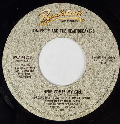 TOM PETTY AND THE HEARTBREAKERS: Here Comes My Girl / Louisiana Rain 45 RPM