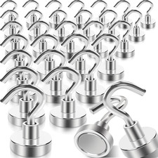 30 Pack Magnetic Hooks Heavy Duty, 25 lbs Strong Multipurpose Neodymium Magnet