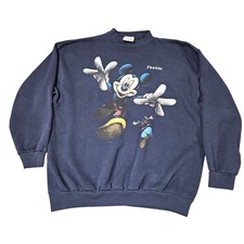 Vintage Mickey Mouse Sweatshirt XL Navy Florida 90s Y2K Goofy Graphic Disneyc