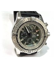 Breitling Super Avenger A13370 chrono Jade MOP Diamond dial and inner bezel 4