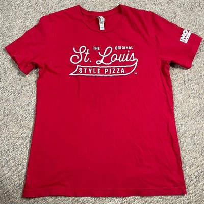 Imo's Pizza The Original St. Louis Style T Shirt Size Large Red (stains)