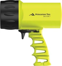 Princeton Tec Sector 7 Dive Light Neon Yellow Lockout Powerful - S722-NY