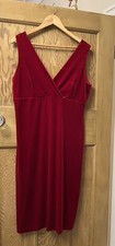 Ladies Dorothy Perkins red Velvet Bodycon Dress Size 16 Excellent Condition 
