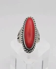 Schube Sterling Silver Vintage Coral Ring Size 7