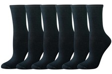 Amazon Essentials Women's Cotton Crew Socks, 6 Pairs, Black, 8-12 8-12, Black
