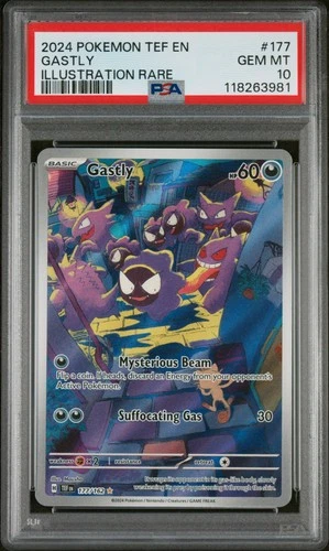 2024 POKEMON TEF EN-TEMPORAL FORCES ILLUSTRATION RARE #177 GASTLY PSA 10